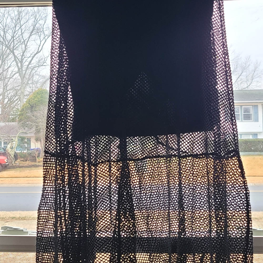 Black Crochet Knit Dress